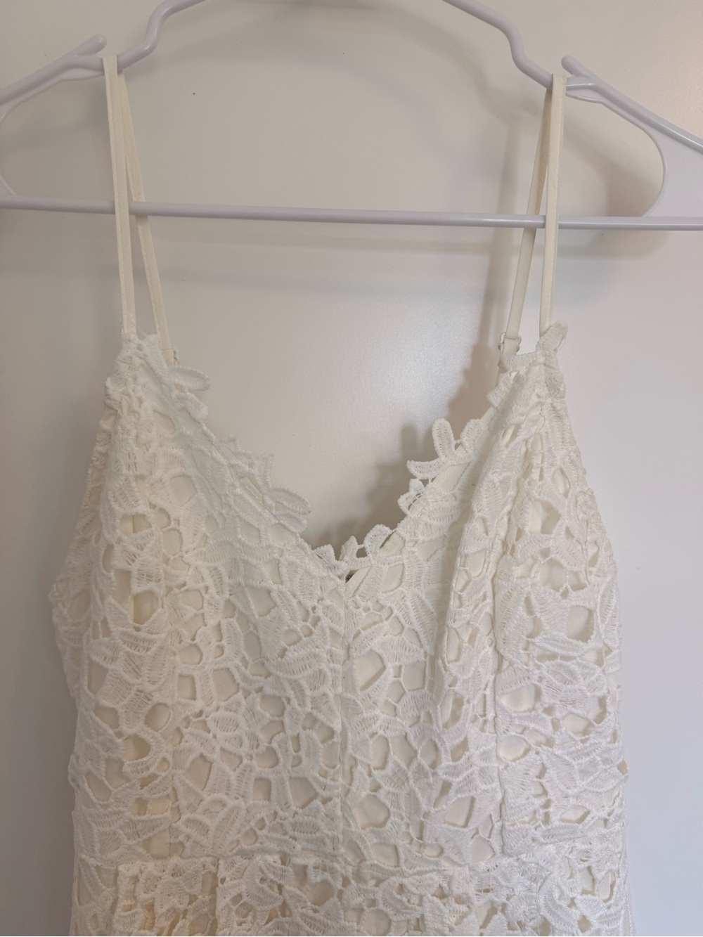 Astr White Lace Midi Dress